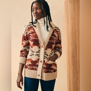 Faherty Thunder Voice Eagle Woodland Cardigan NWT